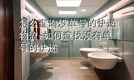 怎么查询没单号的快递物流-如何查找没有单号的快递