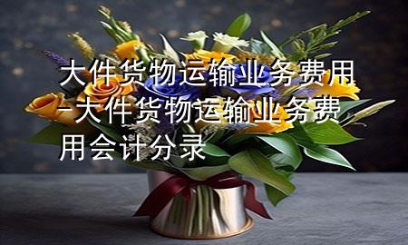 大件货物运输业务费用-大件货物运输业务费用会计分录