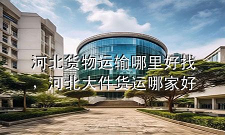河北货物运输哪里好找,河北大件货运哪家好