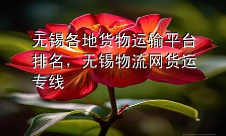 无锡各地货物运输平台排名,无锡物流网货运专线