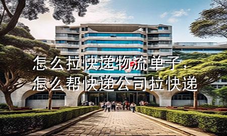 怎么拉快递物流单子，怎么帮快递公司拉快递