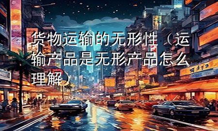 货物运输的无形性(运输产品是无形产品怎么理解)