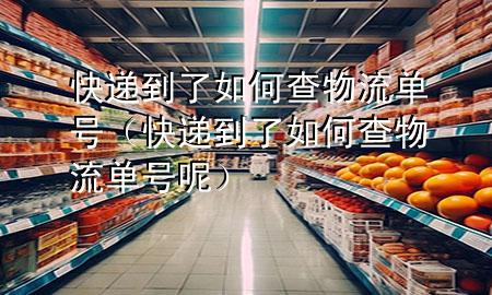 快递到了如何查物流单号（快递到了如何查物流单号呢）