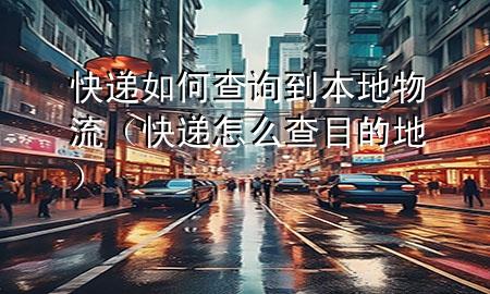 快递如何查询到本地物流(快递怎么查目的地)