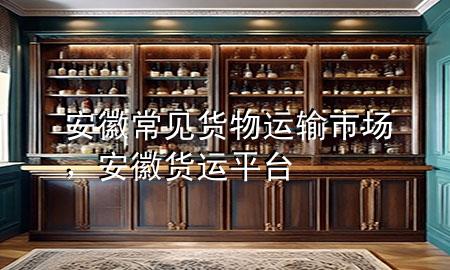 安徽常见货物运输市场，安徽货运平台