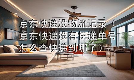京东快递没物流记录（京东快递没有快递单号怎么查快递到哪了）