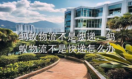 蚂蚁物流不是快递，蚂蚁物流不是快递怎么办
