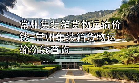 常州集装箱货物运输价钱-常州集装箱货物运输价钱查询