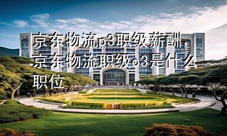 京东物流p3职级薪酬，京东物流职级o3是什么职位