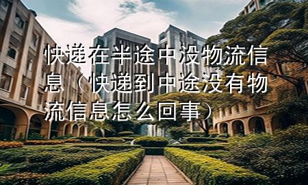快递在半途中没物流信息(快递到中途没有物流信息怎么回事)