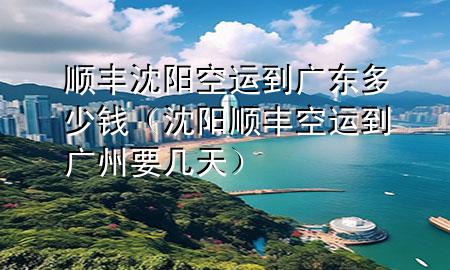 顺丰沈阳空运到广东多少钱（沈阳顺丰空运到广州要几天）