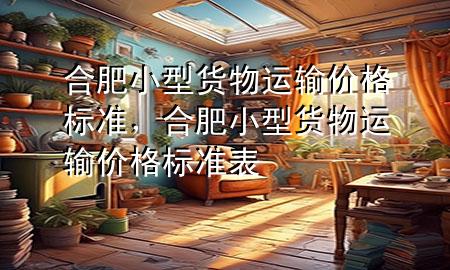 合肥小型货物运输价格标准,合肥小型货物运输价格标准表