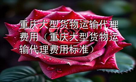 重庆大型货物运输代理费用(重庆大型货物运输代理费用标准)