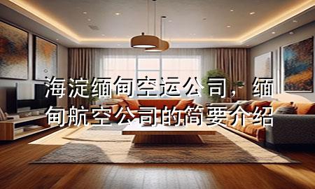 海淀缅甸空运公司,缅甸航空公司的简要介绍