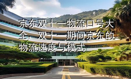 京东双十一物流口号大全,双十一期间京东的物流速度与模式