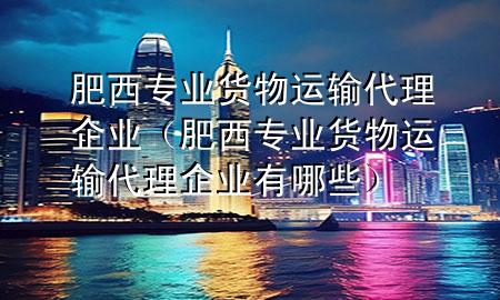 肥西专业货物运输代理企业(肥西专业货物运输代理企业有哪些)