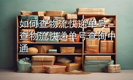 如何查物流快递单号,查物流快递单号查询中通