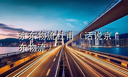 京东物流杜甫(话说京东物流)