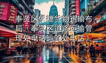 奉贤区便捷货物运输布局(奉贤区道路运输管理处电话运管处电话)