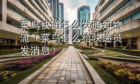 菜鸟快递怎么发通知物流(菜鸟怎么给快递员发消息)