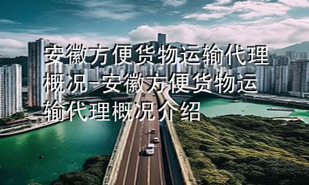 安徽方便货物运输代理概况-安徽方便货物运输代理概况介绍