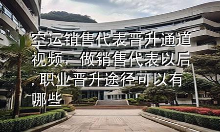 空运销售代表晋升通道视频,做销售代表以后,职业晋升途径可以有哪些
