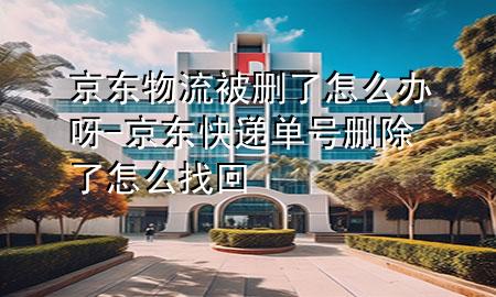 京东物流被删了怎么办呀-京东快递单号删除了怎么找回