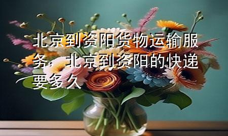 北京到资阳货物运输服务,北京到资阳的快递要多久