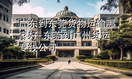 广东到东莞货物运输哪家好-东莞到广州货运专线公司