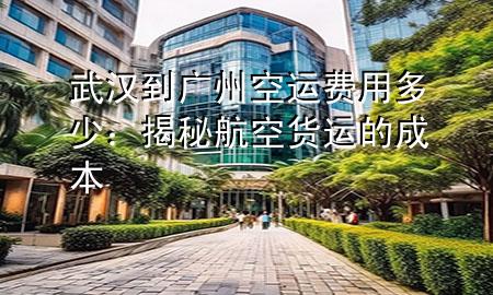 武汉到广州空运费用多少：揭秘航空货运的成本