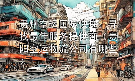 贵州空运国际快递:寻找最佳服务提供商(贵阳空运物流公司有哪些)