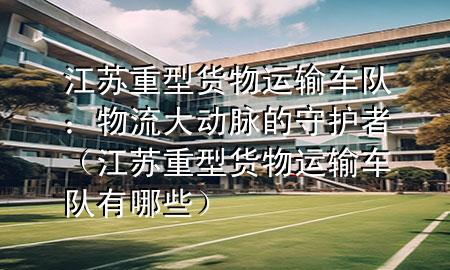 江苏重型货物运输车队:物流大动脉的守护者(江苏重型货物运输车队有哪些)