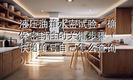 液压油箱水密试验:确保密封性的关键步骤(快递单号自己怎么查询)