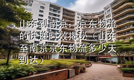 山东到南京：京东物流的快递时效揭秘（山东至南京京东物流多少天到达）