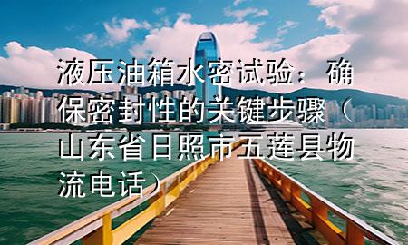 液压油箱水密试验:确保密封性的关键步骤(山东省日照市五莲县物流电话)