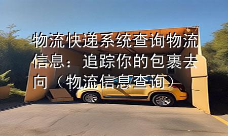 物流快递系统查询物流信息:追踪你的包裹去向(物流信息 查询)
