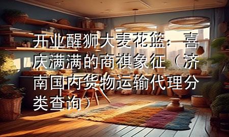 开业醒狮大麦花篮:喜庆满满的商祺象征(济南国内货物运输代理分类查询)