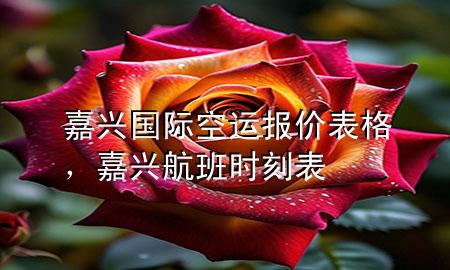 嘉兴国际空运报价表格,嘉兴航班时刻表