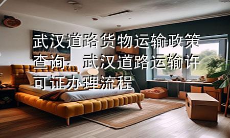 武汉道路货物运输政策查询,武汉道路运输许可证办理流程
