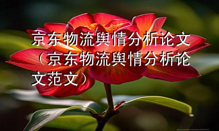 京东物流舆情分析论文（京东物流舆情分析论文范文）
