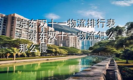 京东双十一物流排行表，京东双十一物流怎么那么慢