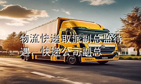 物流快递取派副总监待遇,快递公司副总