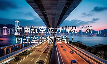 海南航空运力情况(海南航空货物运输)