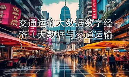 交通运输大数据数字经济(大数据与交通运输)