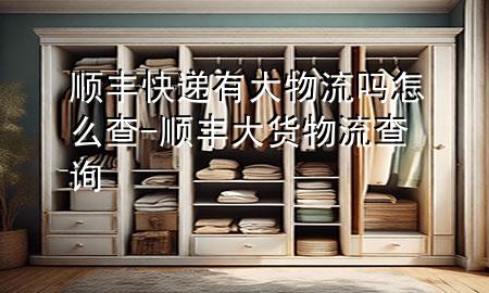 顺丰快递有大物流吗怎么查-顺丰大货物流查询