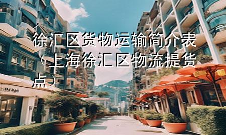 徐汇区货物运输简介表(上海徐汇区物流提货点)