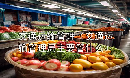 交通运输管理(交通运输管理局主要管什么)