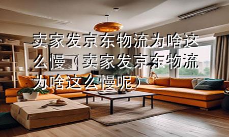 卖家发京东物流为啥这么慢(卖家发京东物流为啥这么慢呢)