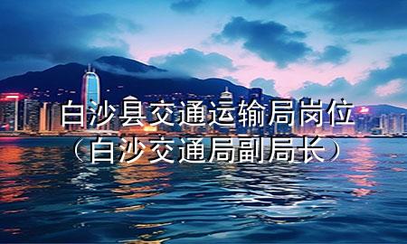 白沙县交通运输局岗位(白沙交通局副局长)