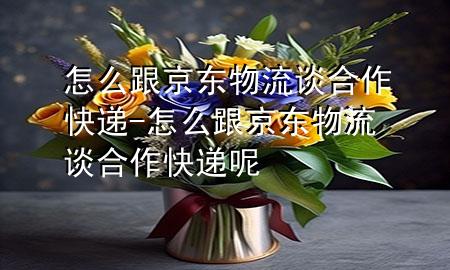 怎么跟京东物流谈合作快递-怎么跟京东物流谈合作快递呢
